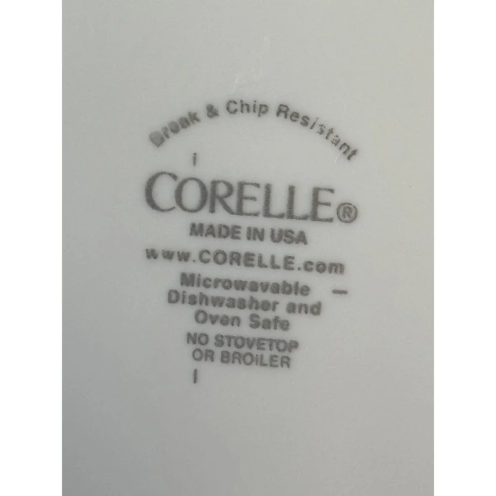 Vintage Corelle Abundance Salad Plates Set of 4 Cream Blue Red Trim Made in USA - Picture 4 of 6